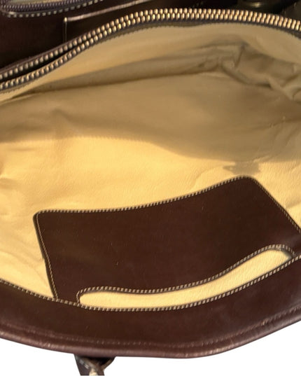5/A Baker Blanket Co Plaid Tote Bag with Brown Accents Leather Canvas
