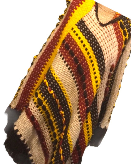 Vintage MEXICAN Super OSFA Hippie BOHO poncho hoodie 1970S Handmade