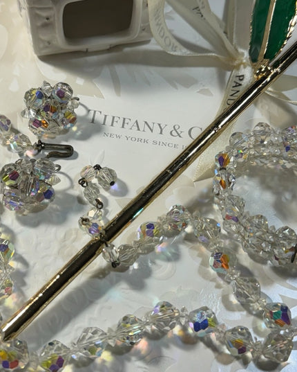 MOTHERS CHRISTMAS  Gold plt rose Tiffany Catalog Pandora ornament Sparkle Set 💗