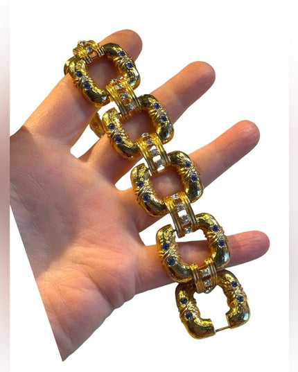 - JBK Camrose And Kross Blue Rhinestone Gold Tone Bracelet