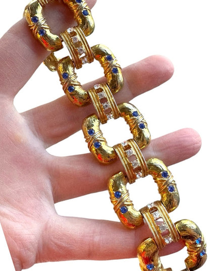- JBK Camrose And Kross Blue Rhinestone Gold Tone Bracelet