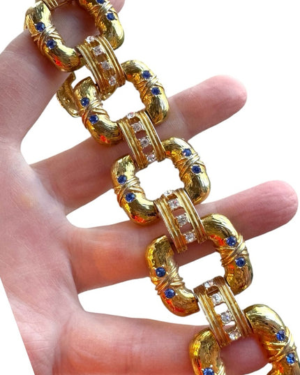 - JBK Camrose And Kross Blue Rhinestone Gold Tone Bracelet