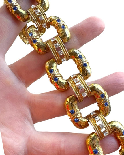 - JBK Camrose And Kross Blue Rhinestone Gold Tone Bracelet