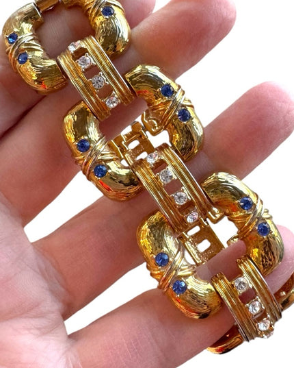 - JBK Camrose And Kross Blue Rhinestone Gold Tone Bracelet