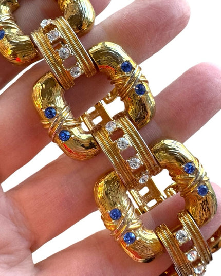 - JBK Camrose And Kross Blue Rhinestone Gold Tone Bracelet