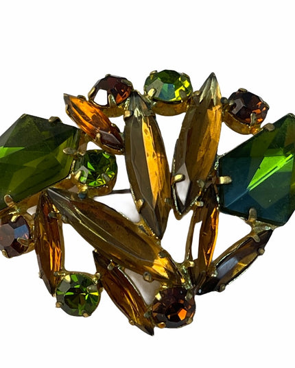 VTG C1950s Crystal fancy brooch