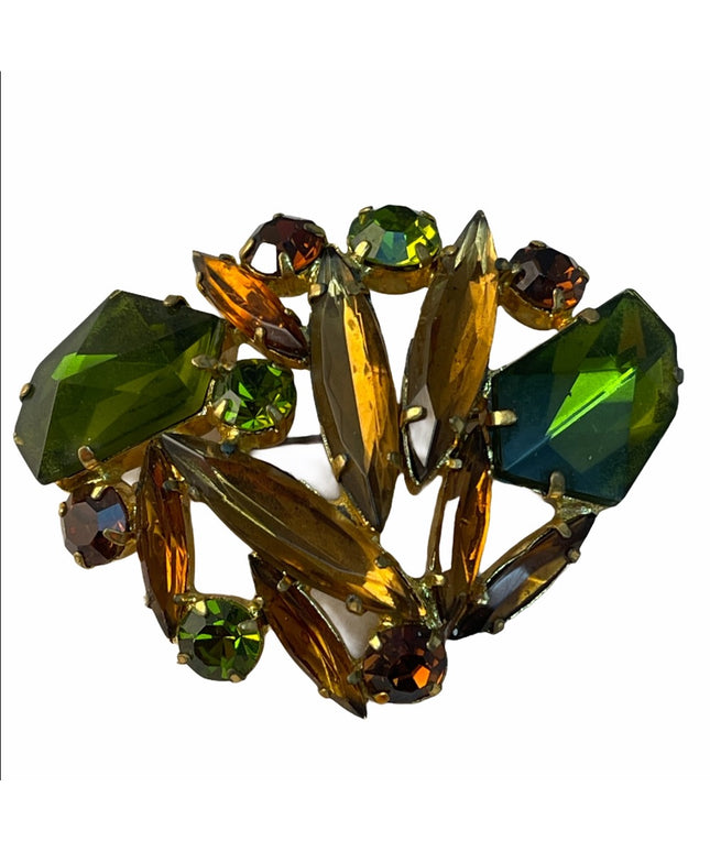 VTG C1950s Crystal fancy brooch
