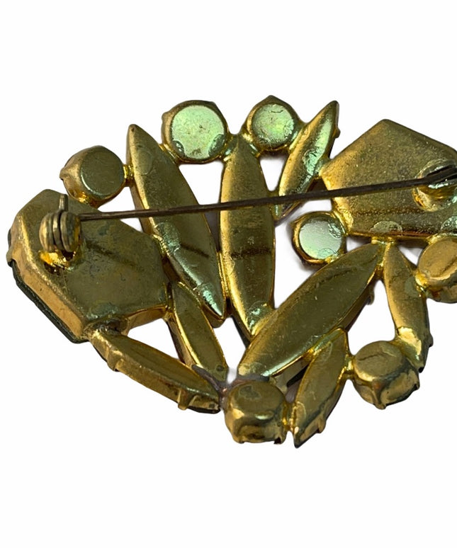VTG C1950s Crystal fancy brooch