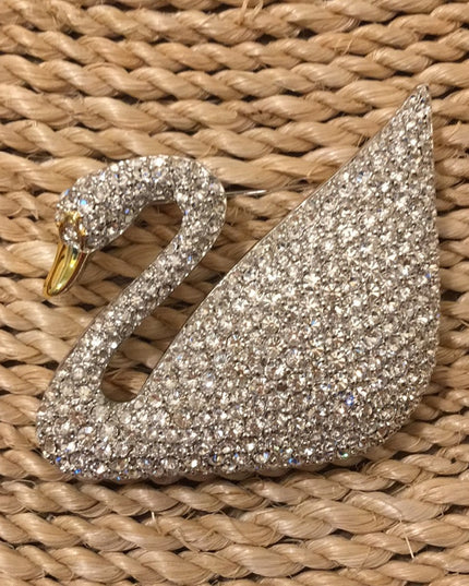 Swarovski (swan) Authentic Large crystal pave brooch Anniversary