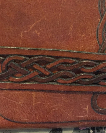 VTG Tan Leather distressed shoulder bag