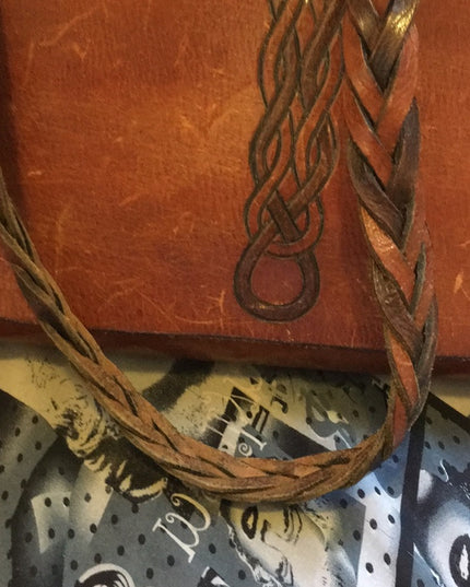 VTG Tan Leather distressed shoulder bag