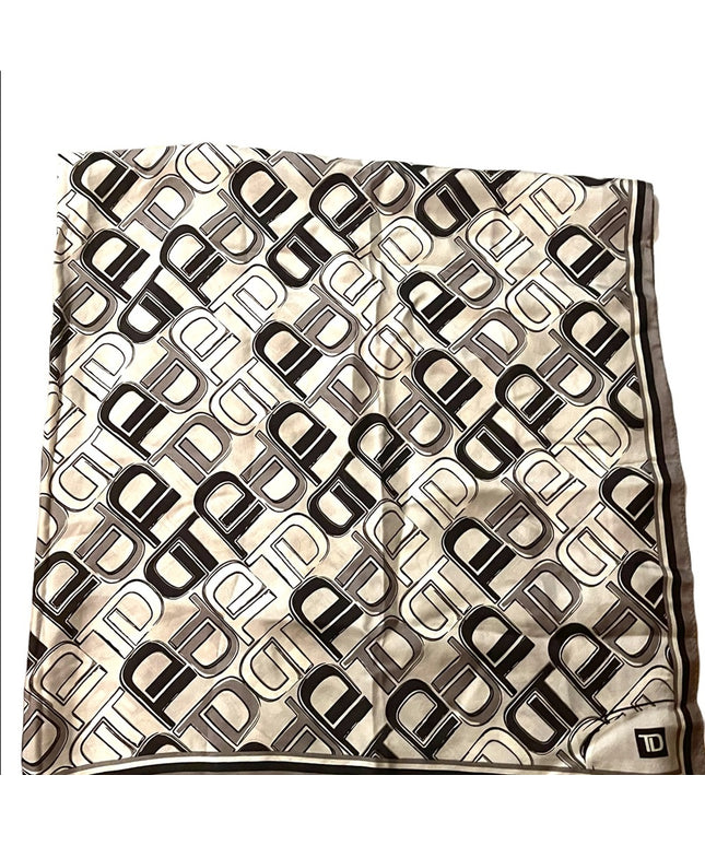 TD Bank Licensed Large Silk silver black Scarf wrap Limited Ed