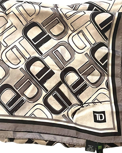 TD Bank Licensed Large Silk silver black Scarf wrap Limited Ed