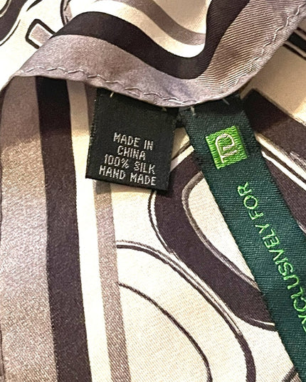 TD Bank Licensed Large Silk silver black Scarf wrap Limited Ed