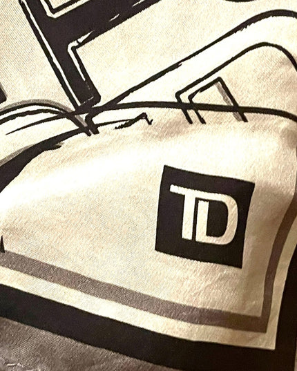 TD Bank Licensed Large Silk silver black Scarf wrap Limited Ed