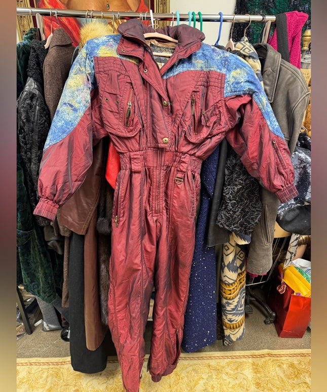 Vintage Descente Burgundy Lovely Snow Suit