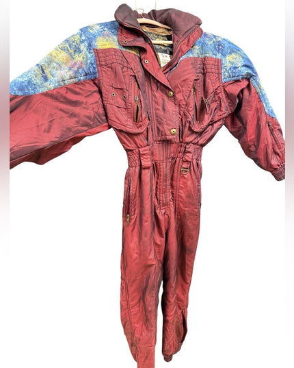 Vintage Descente Burgundy Lovely Snow Suit