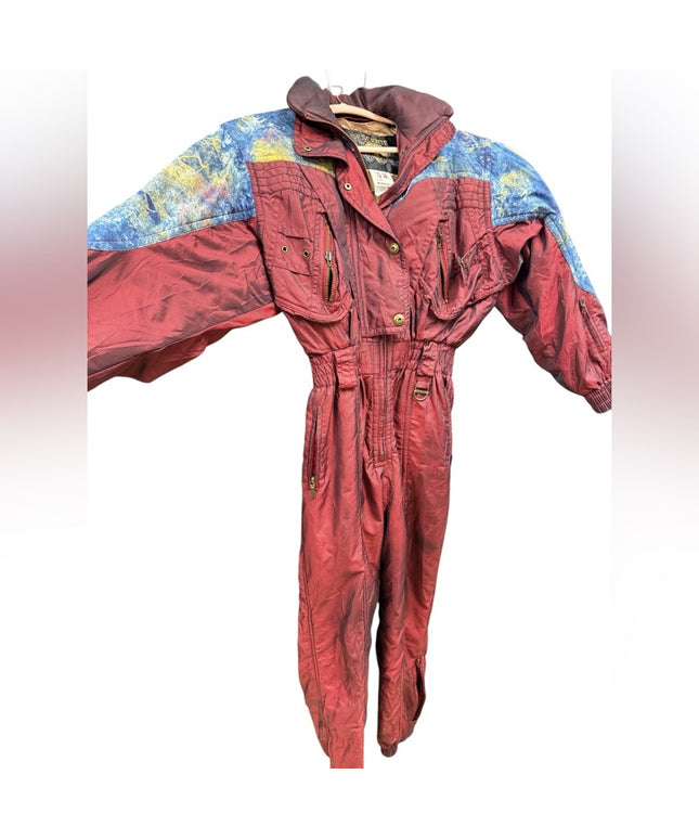 Vintage Descente Burgundy Lovely Snow Suit