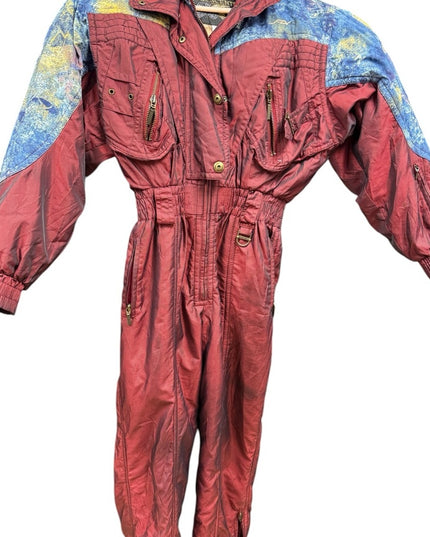 Vintage Descente Burgundy Lovely Snow Suit
