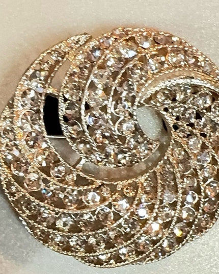 Jones New York Gold-Tone Swirl Brooch
NIB   Rhinestone Brooch