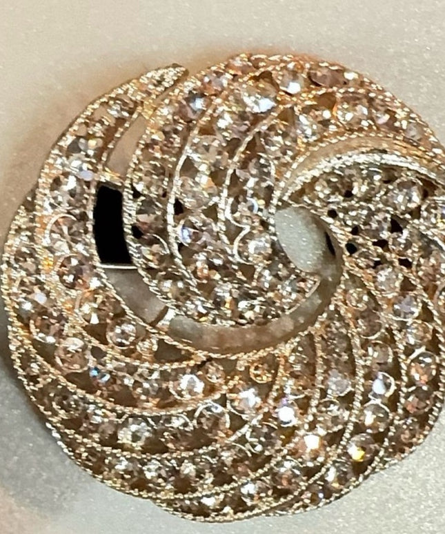 Jones New York Gold-Tone Swirl Brooch
NIB   Rhinestone Brooch