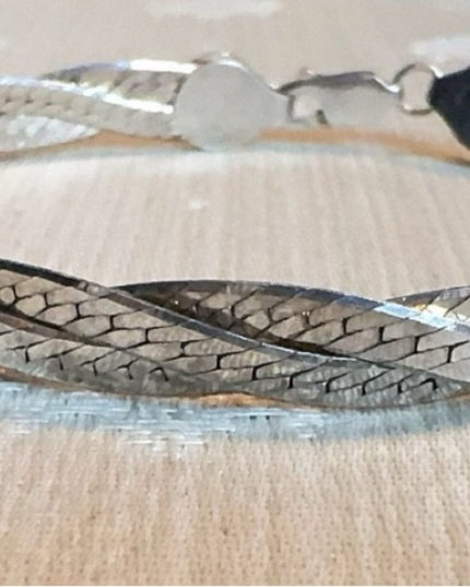 Sterling Silver 925 Braided Bracelet, 7 Inches