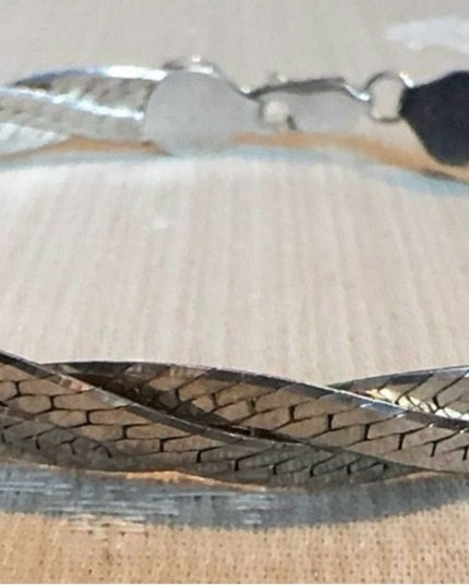 Sterling Silver 925 Braided Bracelet, 7 Inches