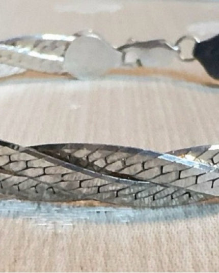 Sterling Silver 925 Braided Bracelet, 7 Inches