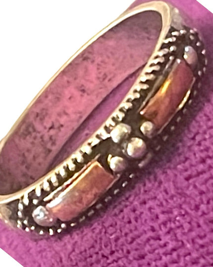 Vintage copper sterling silver Southwestern ring small band