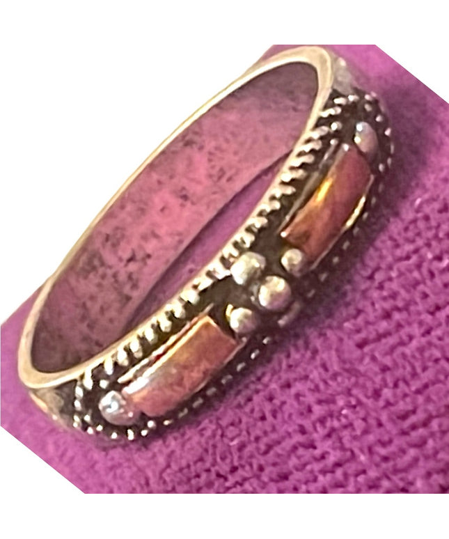 Vintage copper sterling silver Southwestern ring small band