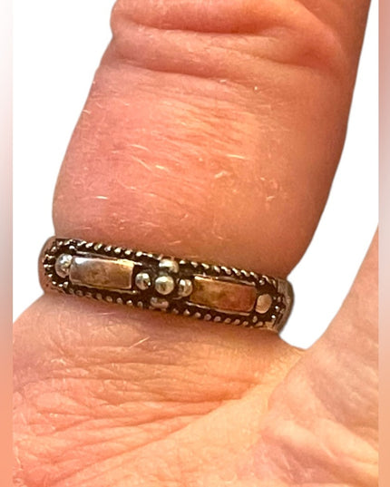 Vintage copper sterling silver Southwestern ring small band