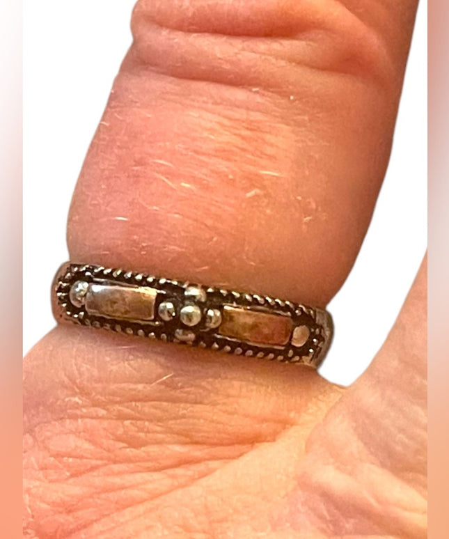 Vintage copper sterling silver Southwestern ring small band