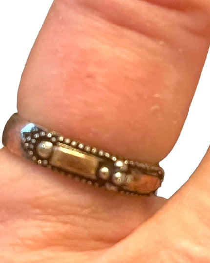 Vintage copper sterling silver Southwestern ring small band