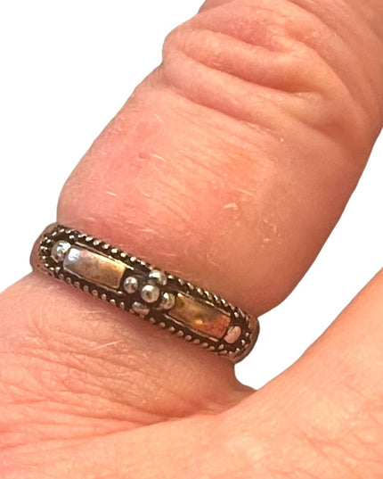 Vintage copper sterling silver Southwestern ring small band