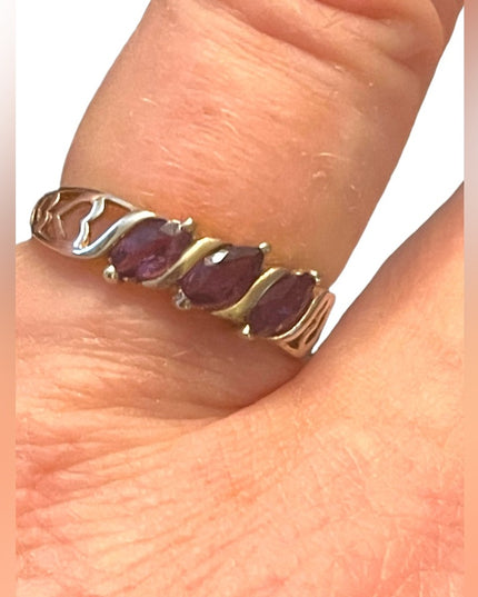Lovely 925 amethyst heart ring sterling silver