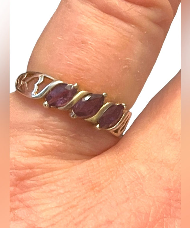 Lovely 925 amethyst heart ring sterling silver