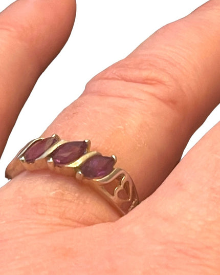 Lovely 925 amethyst heart ring sterling silver