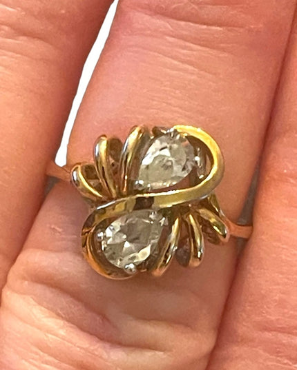Looks Sooo Real fancy gold finish CZ dinner ring