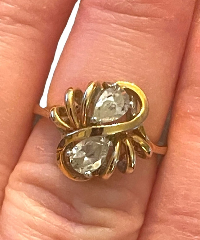 Looks Sooo Real fancy gold finish CZ dinner ring