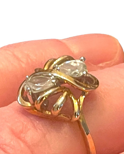 Looks Sooo Real fancy gold finish CZ dinner ring