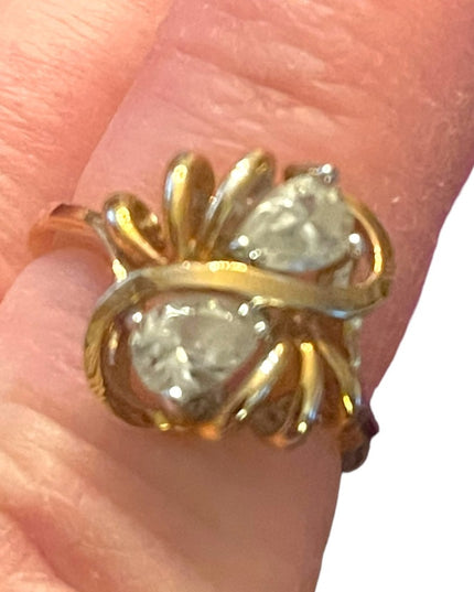 Looks Sooo Real fancy gold finish CZ dinner ring