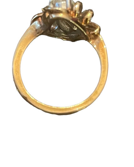 Looks Sooo Real fancy gold finish CZ dinner ring