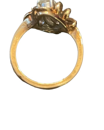 Looks Sooo Real fancy gold finish CZ dinner ring