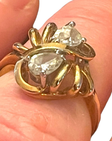 Looks Sooo Real fancy gold finish CZ dinner ring