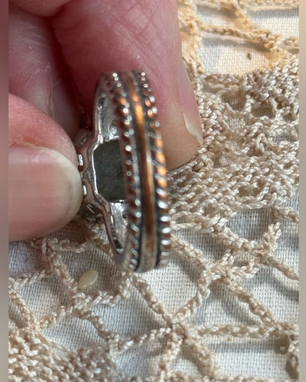 Lia Sophia blue crystal silver finish ring