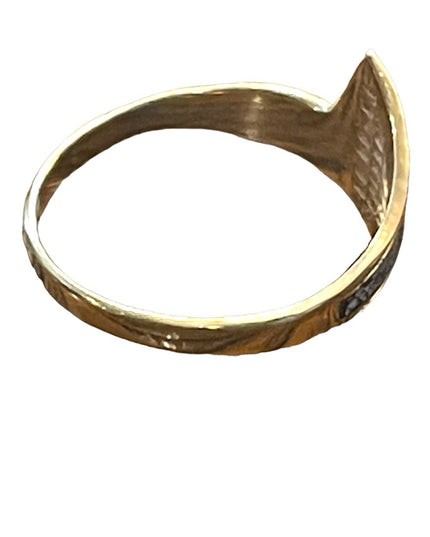 Vintage 1980s Taxco Mexico crushed stone chips inlay ring artist numbered