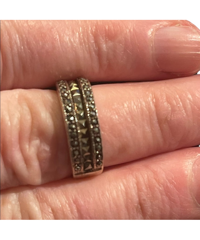 Vintage 925 sterling silver ring marcasite