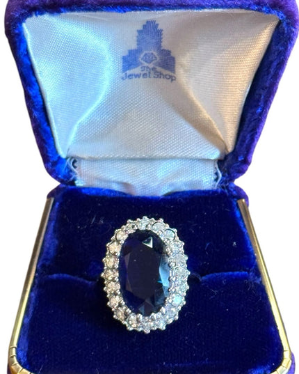 Simulated Sapphire Blue CZ fancy Costume ring
