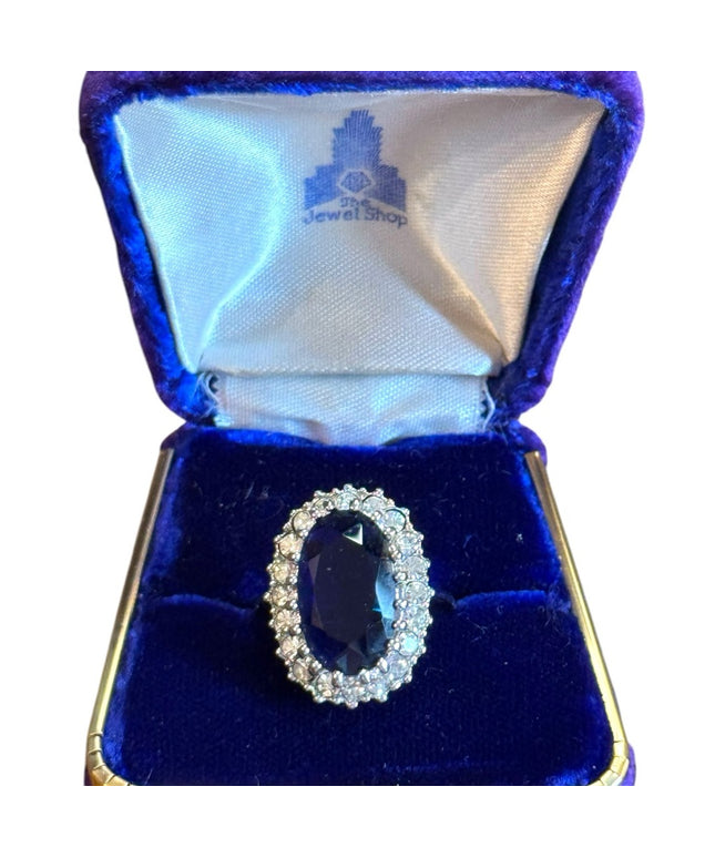 Simulated Sapphire Blue CZ fancy Costume ring