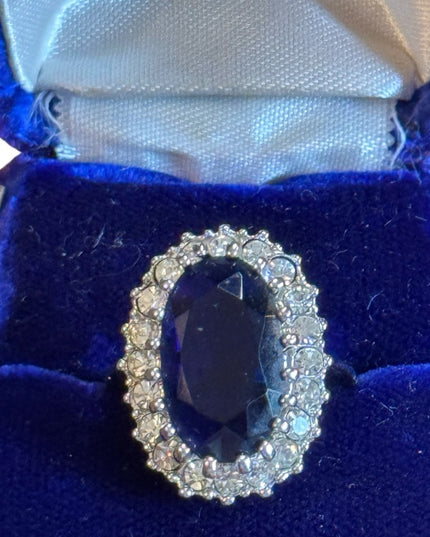 Simulated Sapphire Blue CZ fancy Costume ring
